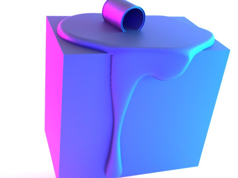 3D打印粉色糖果溢出滴熔玩具 3D 模型