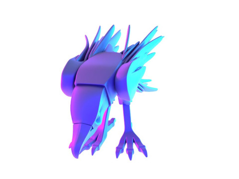 3D Printin Shade Raven Crow Nocturne Sentinel Minimalist Ornament Decoration toy 3D Model