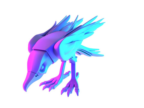 3D Printin Shade Raven Crow Nocturne Sentinel Minimalist Ornament Decoration toy 3D Model
