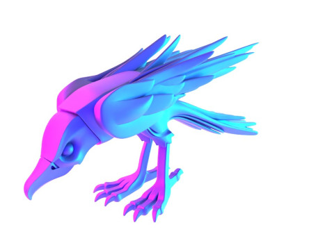 3D Printin Shade Raven Crow Nocturne Sentinel Minimalist Ornament Decoration toy 3D Model