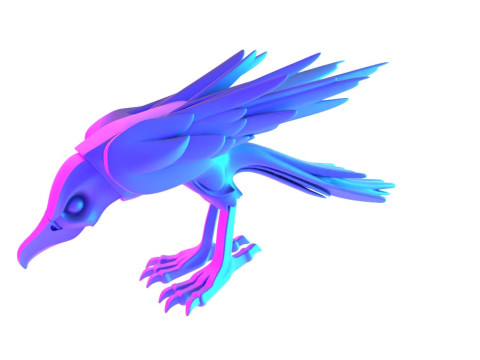3D Printin Shade Raven Crow Nocturne Sentinel Minimalist Ornament Decoration toy 3D Model
