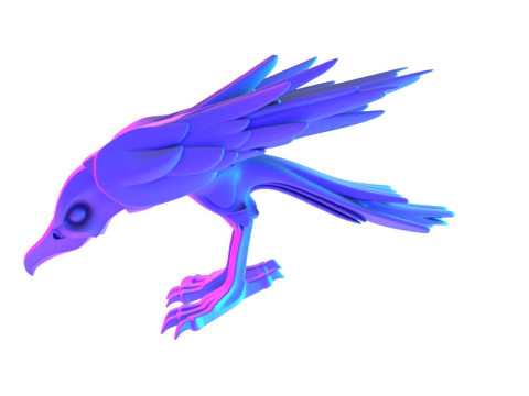 3D Printin Shade Raven Crow Nocturne Sentinel Minimalist Ornament Decoration toy 3D Model