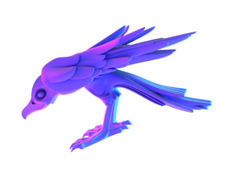 3D Printin Shade Raven Crow Nocturne Sentinel Minimalist Ornament Decoration toy 3D Model