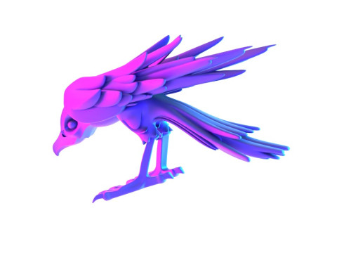 3D Printin Shade Raven Crow Nocturne Sentinel Minimalist Ornament Decoration toy 3D Model