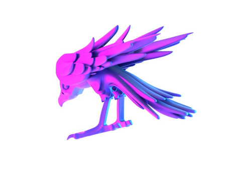 3D Printin Shade Raven Crow Nocturne Sentinel Minimalist Ornament Decoration toy 3D Model