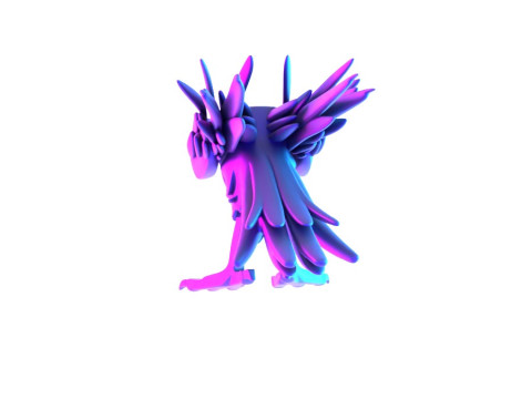 3D Printin Shade Raven Crow Nocturne Sentinel Minimalist Ornament Decoration toy 3D Model