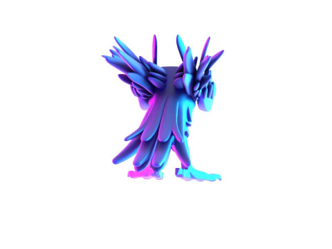 3D Printin Shade Raven Crow Nocturne Sentinel Minimalist Ornament Decoration toy 3D Model