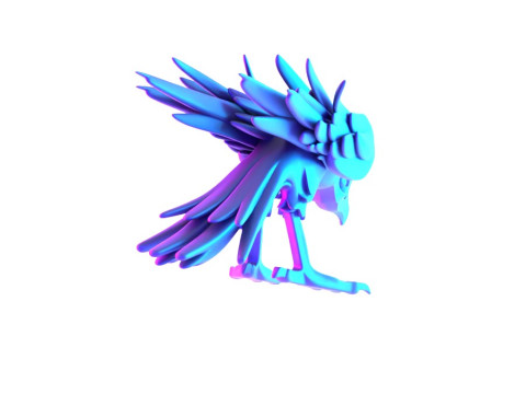 3D Printin Shade Raven Crow Nocturne Sentinel Minimalist Ornament Decoration toy 3D Model