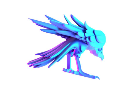 3D Printin Shade Raven Crow Nocturne Sentinel Minimalist Ornament Decoration toy 3D Model