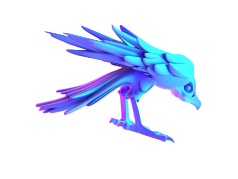 3D Printin Shade Raven Crow Nocturne Sentinel Minimalist Ornament Decoration toy 3D Model