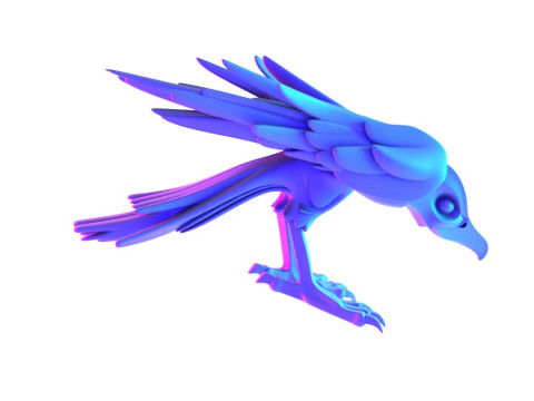 3D Printin Shade Raven Crow Nocturne Sentinel Minimalist Ornament Decoration toy 3D Model