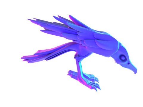 3D Printin Shade Raven Crow Nocturne Sentinel Minimalist Ornament Decoration toy 3D Model