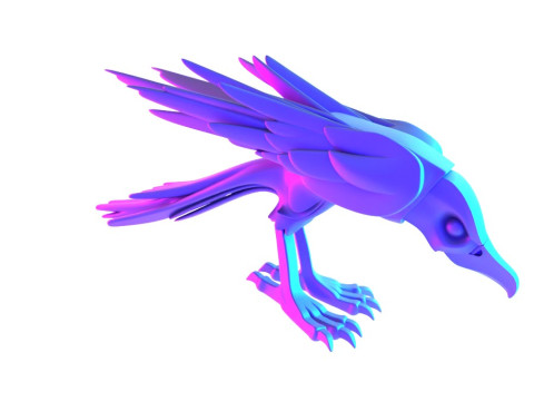 3D Printin Shade Raven Crow Nocturne Sentinel Minimalist Ornament Decoration toy 3D Model