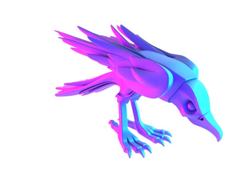 3D Printin Shade Raven Crow Nocturne Sentinel Minimalist Ornament Decoration toy 3D Model