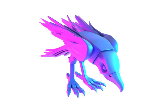 3D Printin Shade Raven Crow Nocturne Sentinel Minimalist Ornament Decoration toy 3D Model