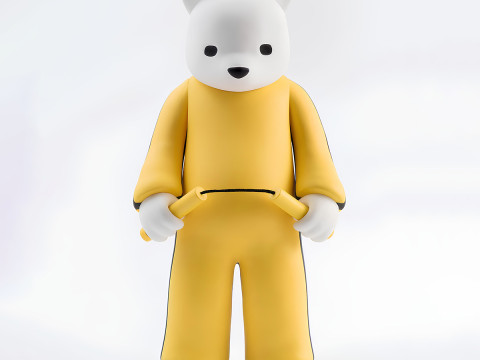3D Printing Bruce Lee Bear Game of Death Nunchakus Luke Chueh toy 3Dモデル