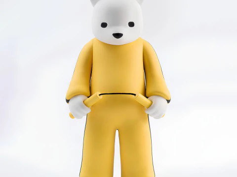 Stampa 3D Bruce Lee Bear Game of Death Nunchakus Luke Chueh giocattolo Modello 3D