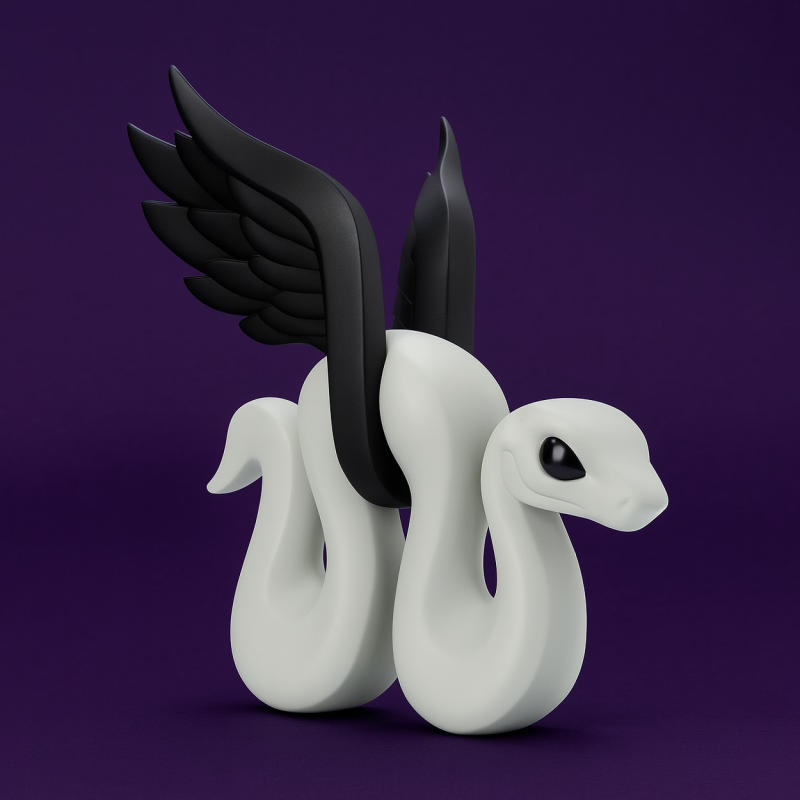 3D Printing Winged Snake Spectra Viper Minimalist Ornament Decoration toy 3D Modell .c4d .max .obj .3ds .fbx .stl .blend 