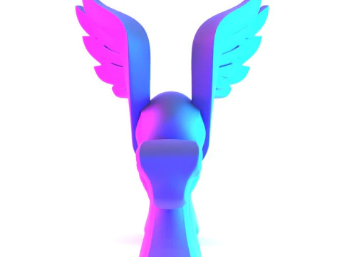 3D Printing Winged Snake Spectra Viper Minimalist Ornament Decoration toy 3D Model