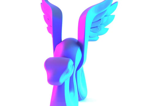 3D Printing Winged Snake Spectra Viper Minimalist Ornament Decoration toy 3D Model