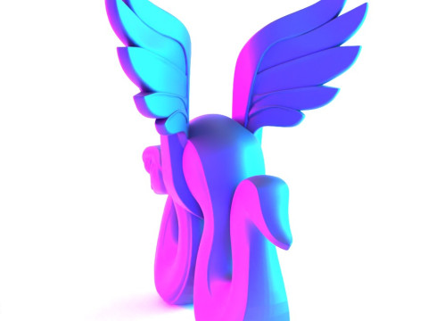 3D Printing Winged Snake Spectra Viper Minimalist Ornament Decoration toy 3D Modell