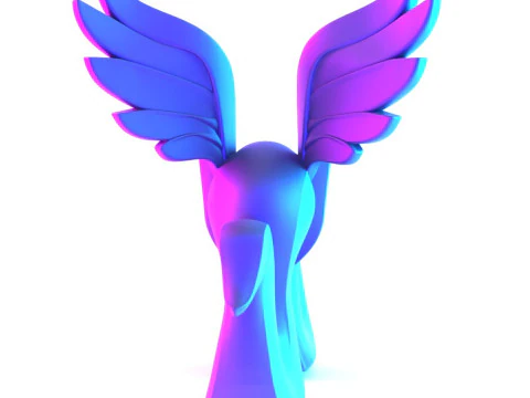 3D Printing Winged Snake Spectra Viper Minimalist Ornament Decoration toy 3D Model