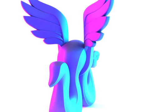 3D Printing Winged Snake Spectra Viper Minimalist Ornament Decoration toy 3D Model