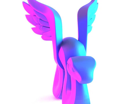 3D Printing Winged Snake Spectra Viper Minimalist Ornament Decoration toy 3D Model