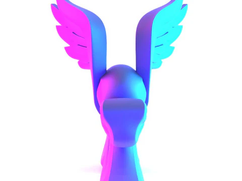 3D Printing Winged Snake Spectra Viper Minimalist Ornament Decoration toy 3D Model