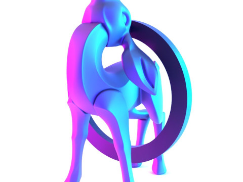 3D Printing Deer Circle Cervus Minimalist Ornament Decoration toy 3D Модель