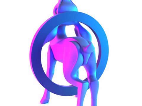 3D Printing Deer Circle Cervus Minimalist Ornament Decoration toy 3D Модель