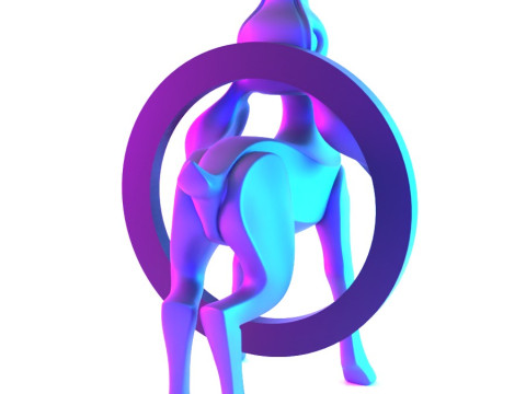 3D Printing Deer Circle Cervus Minimalist Ornament Decoration toy 3D Модель