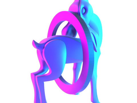 3D Printing Deer Circle Cervus Minimalist Ornament Decoration toy 3D Модель