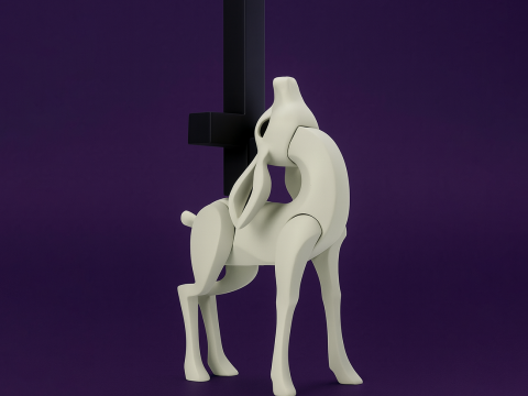 3D Printing Deer Crux Cervus Minimalist Ornament Decoration toy Modelo 3D
