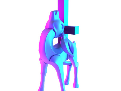 3D Printing Deer Crux Cervus Minimalist Ornament Decoration toy Modello 3D