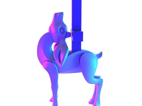 3D Printing Deer Crux Cervus Minimalist Ornament Decoration toy Modello 3D