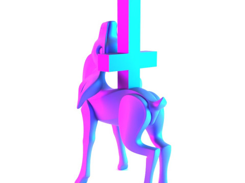 3D Printing Deer Crux Cervus Minimalist Ornament Decoration toy Modello 3D