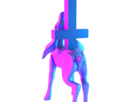 3D Printing Deer Crux Cervus Minimalist Ornament Decoration toy Modello 3D