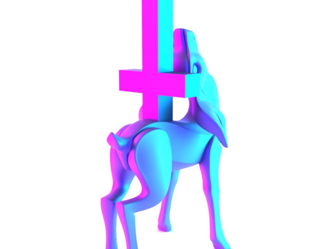 3D Printing Deer Crux Cervus Minimalist Ornament Decoration toy Modello 3D