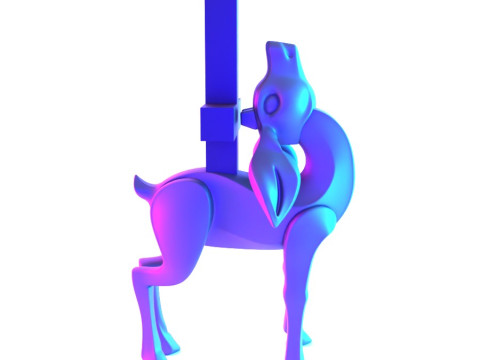 3D Printing Deer Crux Cervus Minimalist Ornament Decoration toy Modello 3D
