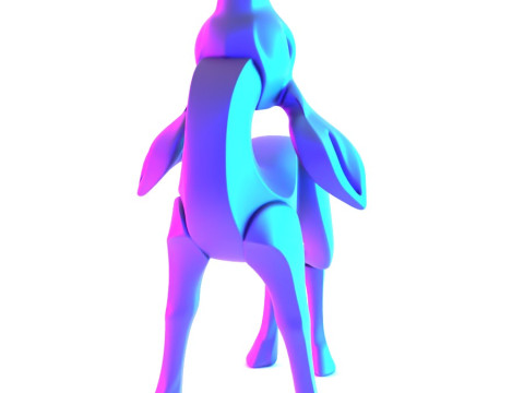 3D Printing Deer Cervus Minimalist Ornament Decoration toy Modello 3D
