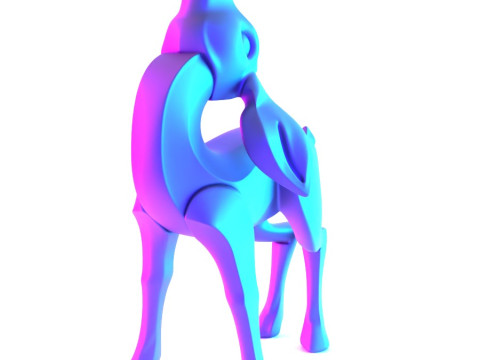 3D Printing Deer Cervus Minimalist Ornament Decoration toy Modello 3D