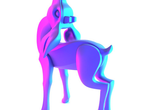3D Printing Deer Cervus Minimalist Ornament Decoration toy Modello 3D