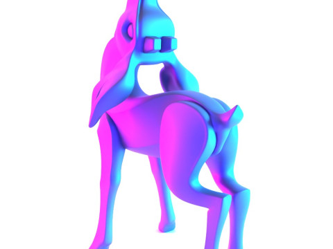 3D Printing Deer Cervus Minimalist Ornament Decoration toy Modello 3D