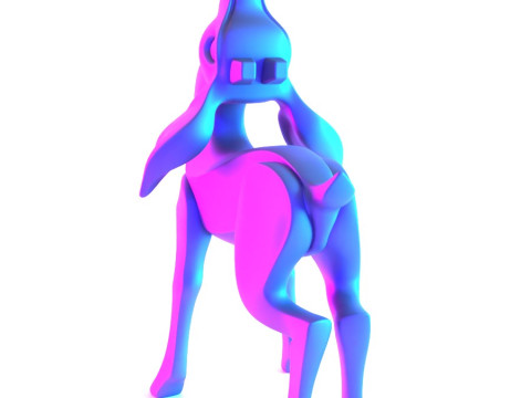 3D Printing Deer Cervus Minimalist Ornament Decoration toy Modello 3D