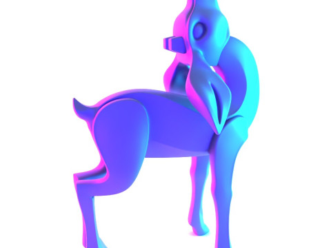 3D Printing Deer Cervus Minimalist Ornament Decoration toy Modello 3D