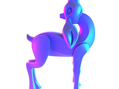 3D Printing Deer Cervus Minimalist Ornament Decoration toy Modello 3D