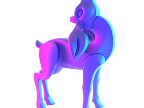 3D Printing Deer Cervus Minimalist Ornament Decoration toy Modello 3D