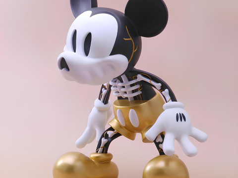 3D Printing Creepy Mickey Mouse Bones toy Modello 3D