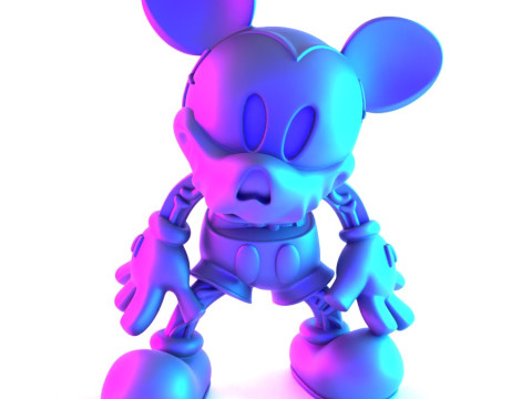 3D Printing Creepy Mickey Mouse Bones toy Model 3D